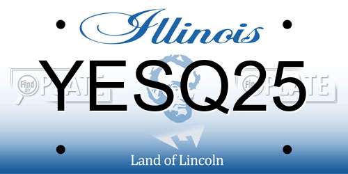 YESQ25 Illinois License Plate