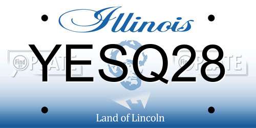 YESQ28 Illinois License Plate