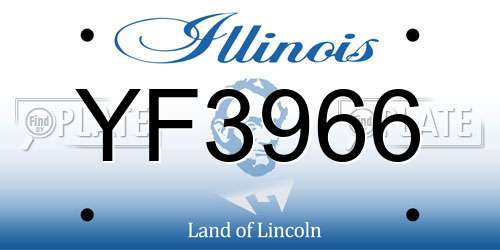 YF3966 Illinois License Plate