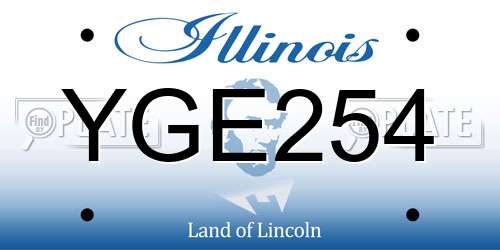 YGE254 Illinois License Plate