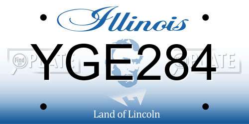 YGE284 Illinois License Plate