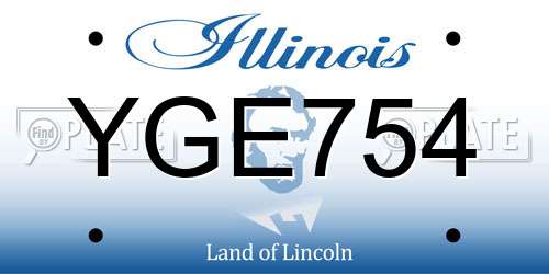 YGE754 Illinois License Plate