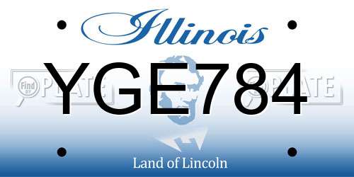 YGE784 Illinois License Plate