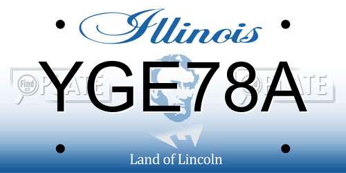 YGE78A Illinois License Plate