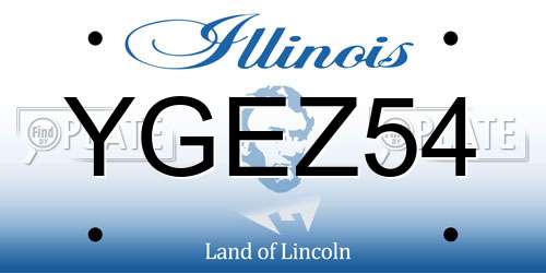 YGEZ54 Illinois License Plate