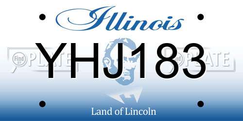 YHJ183 Illinois License Plate
