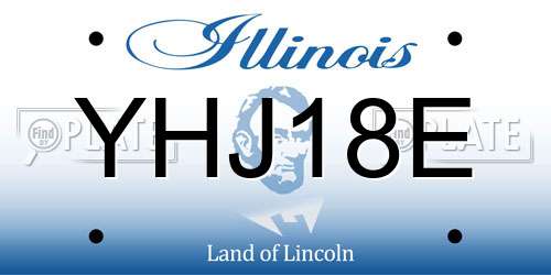 YHJ18E Illinois License Plate