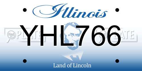 YHL766 Illinois License Plate