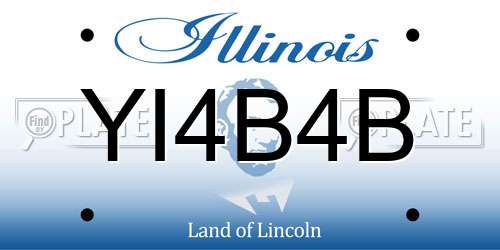 YI4B4B Illinois License Plate