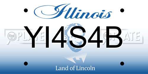 YI4S4B Illinois License Plate