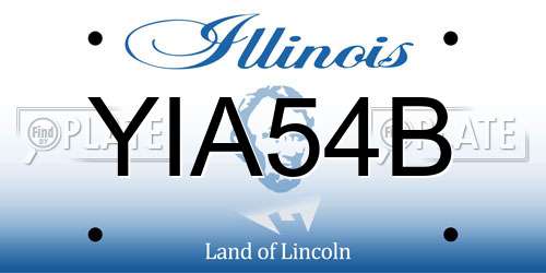 YIA54B Illinois License Plate