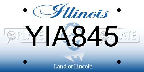 YIA845 Illinois License Plate