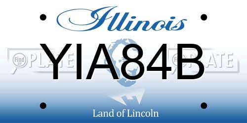 YIA84B Illinois License Plate