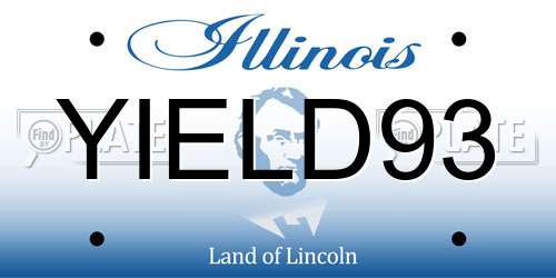 YIELD93 Illinois License Plate