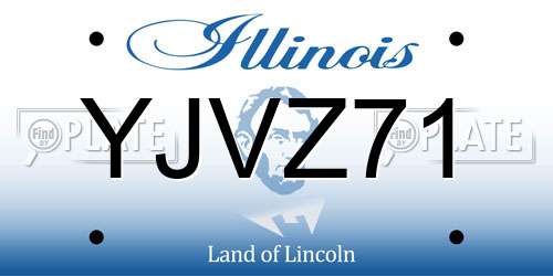 YJVZ71 Illinois License Plate