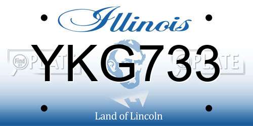YKG733 Illinois License Plate