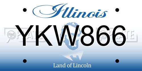 YKW866 Illinois License Plate