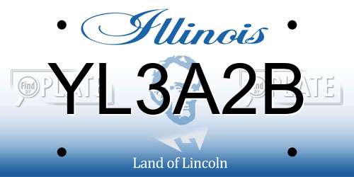 YL3A2B Illinois License Plate