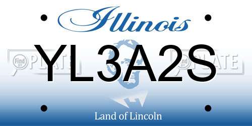 YL3A2S Illinois License Plate