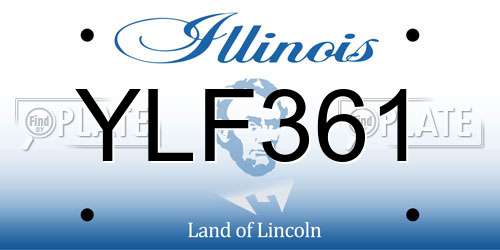 YLF361 Illinois License Plate