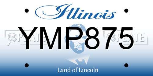 YMP875 Illinois License Plate