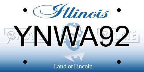 YNWA92 Illinois License Plate