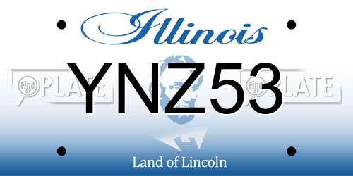 YNZ53 Illinois License Plate