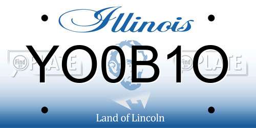 YO0B1O Illinois License Plate