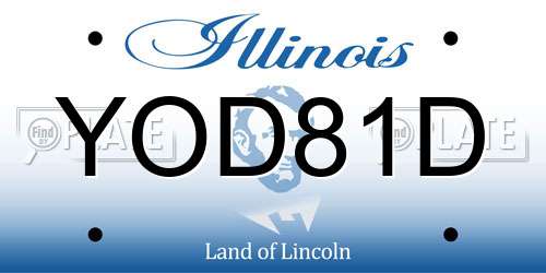YOD81D Illinois License Plate