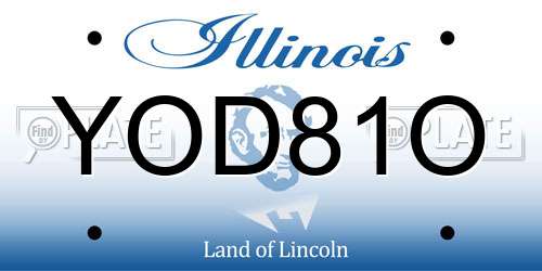 YOD81O Illinois License Plate
