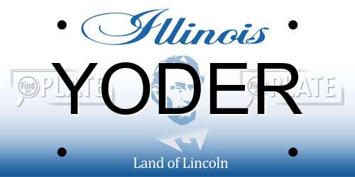 YODER Illinois License Plate