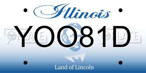 YOO81D Illinois License Plate