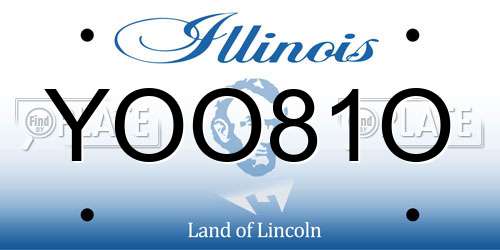 YOO81O Illinois License Plate