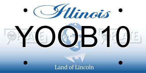 YOOB10 Illinois License Plate