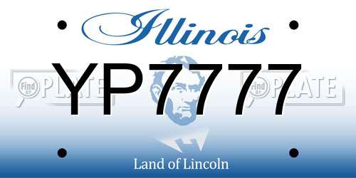 YP7777 Illinois License Plate