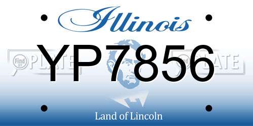 YP7856 Illinois License Plate