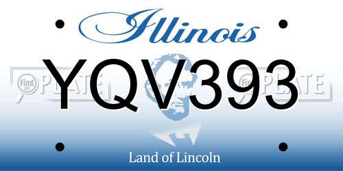 YQV393 Illinois License Plate