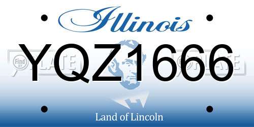 YQZ1666 Illinois License Plate