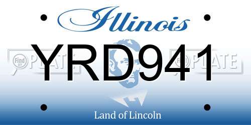 YRD941 Illinois License Plate