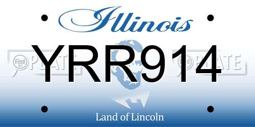 YRR914 Illinois License Plate