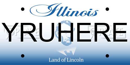 YRUHERE Illinois License Plate
