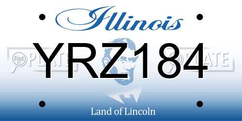 YRZ184 Illinois License Plate