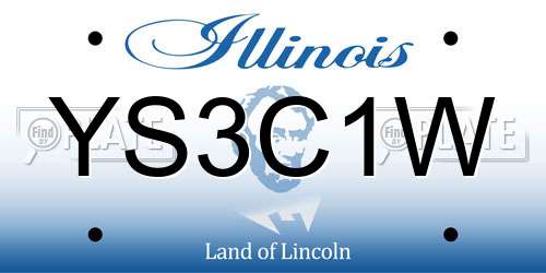 YS3C1W Illinois License Plate