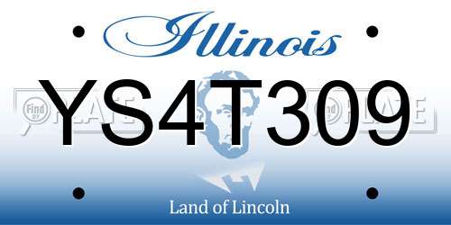 YS4T309 Illinois License Plate
