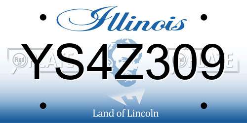 YS4Z309 Illinois License Plate