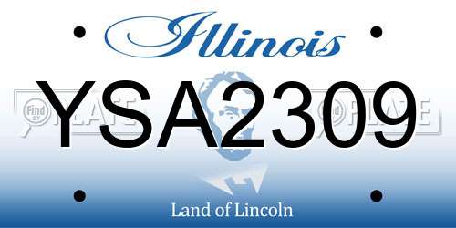 YSA2309 Illinois License Plate