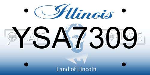 YSA7309 Illinois License Plate