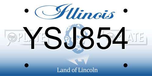 YSJ854 Illinois License Plate