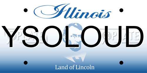 YSOLOUD Illinois License Plate