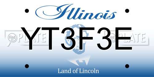 YT3F3E Illinois License Plate